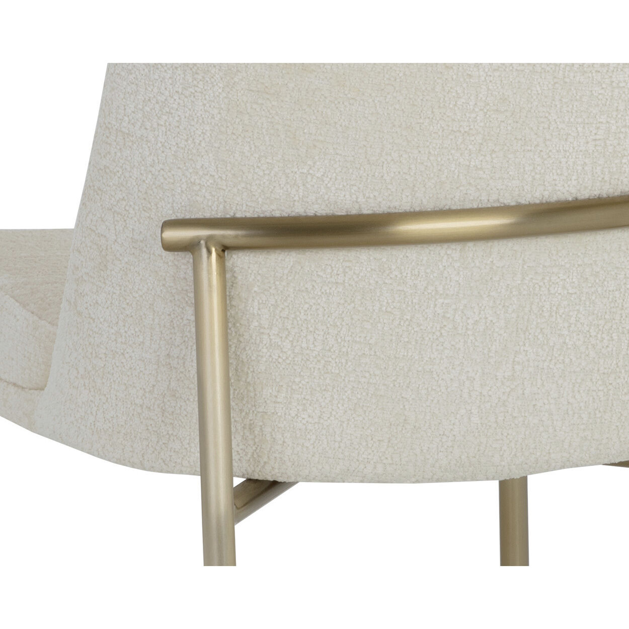 Zeke Antique Brass / Bergen Ivory Dining Chair, Set Of 2